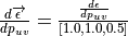 \frac{d\overrightarrow{\epsilon}}{dp_{uv}} = \frac{\frac{d\epsilon}{dp_{uv}}}{[1.0, 1.0, 0.5]}